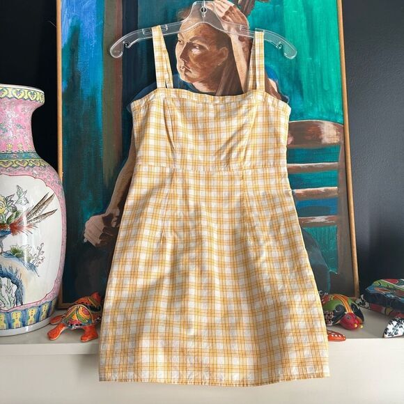 Forever 21 Yellow Plaid Dress Small - Picture 1 of 15
